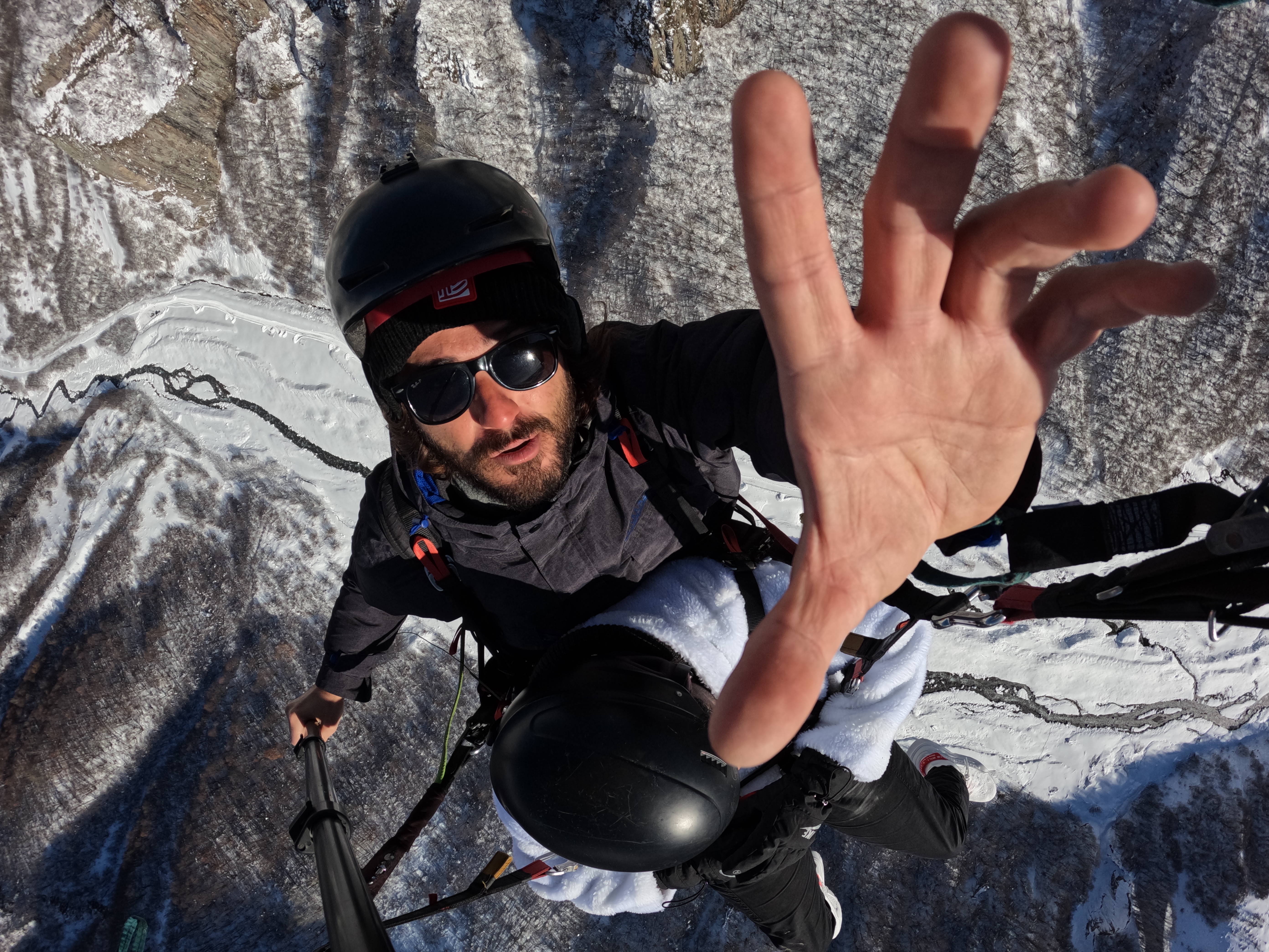 Portrait of Mert Özdek, known as Black Eagle, tandem pilot